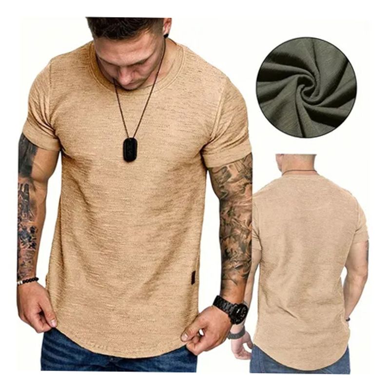 EDWINAYY - Polera Manga Corta Hombre Para Estampar Cuello Redondo