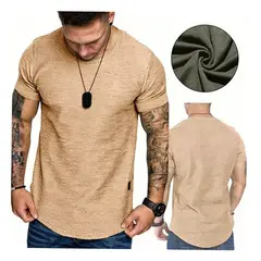 EDWINAYY - Polera Manga Corta Hombre Para Estampar Cuello Redondo