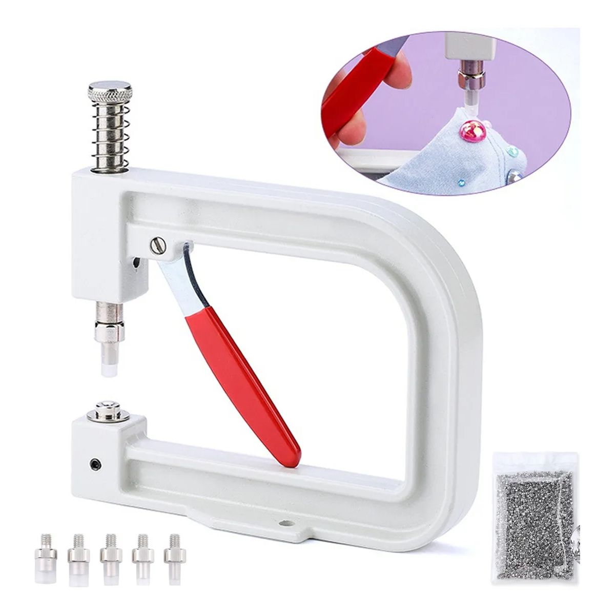 EDWINAYY - Remachadora De Perlas Abs+1000 Remaches Mano Tachuelas Ropa