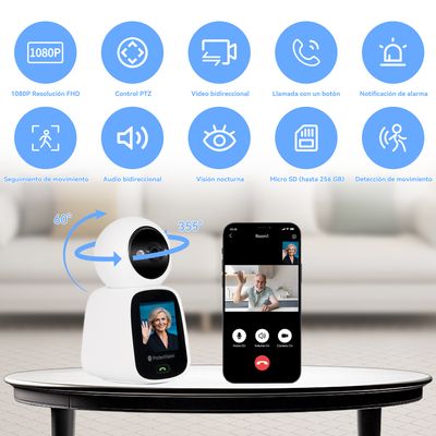 Imagen 2 del producto Video Monitor Camara Seguridad Wifi Interior 5MP Videollamadas 360°