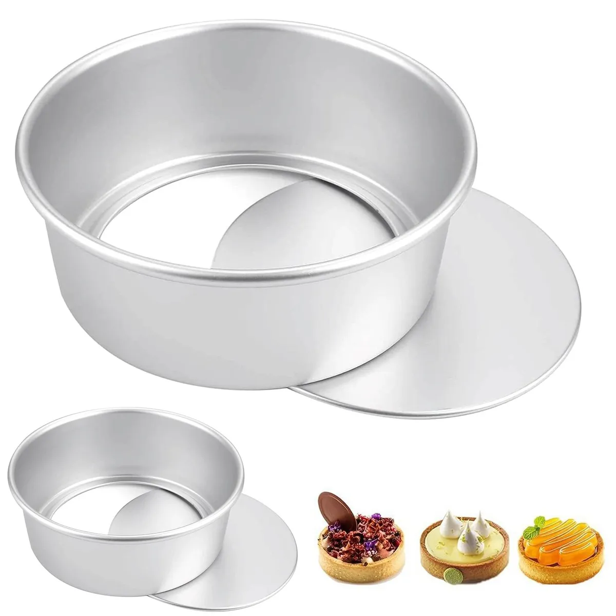 KUANGYE - 2 Moldes De Aluminio Para Tortas Molde Desmontable 8 inch