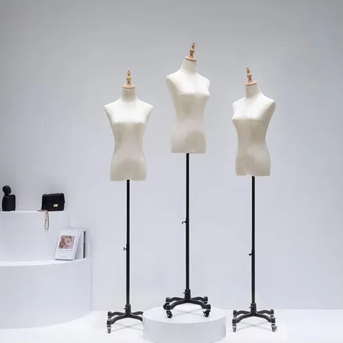 EDWINAYY - Exhibidor Torso Polera Mujer Pedestal Madera Maniqui Sastre