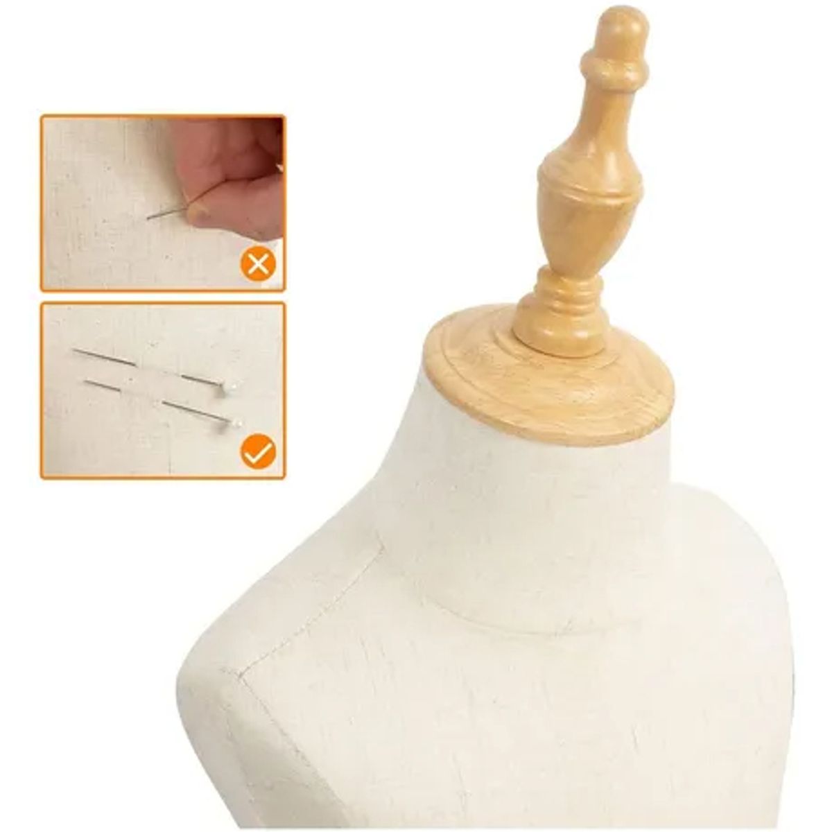 EDWINAYY - Exhibidor Torso Polera Mujer Pedestal Madera Maniqui Sastre