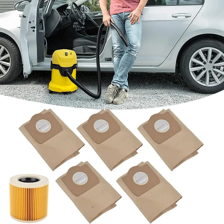GENERICO 5 Bolsas De Aspiradora Y 1 Filtro Compatible Con Karche