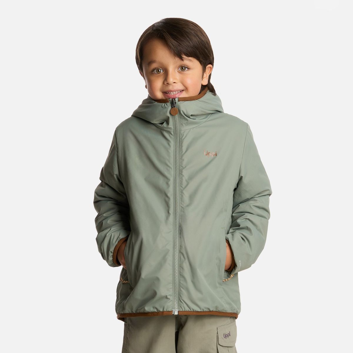 LIPPI - Chaqueta Niño Two-Faces Hoody Jacket Print Jade Oscuro Lippi