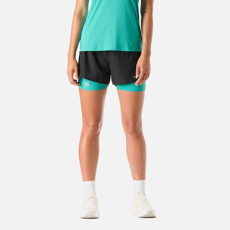Short Deportivo 2 en 1 2,5" Mujer Built To Move Negro XS