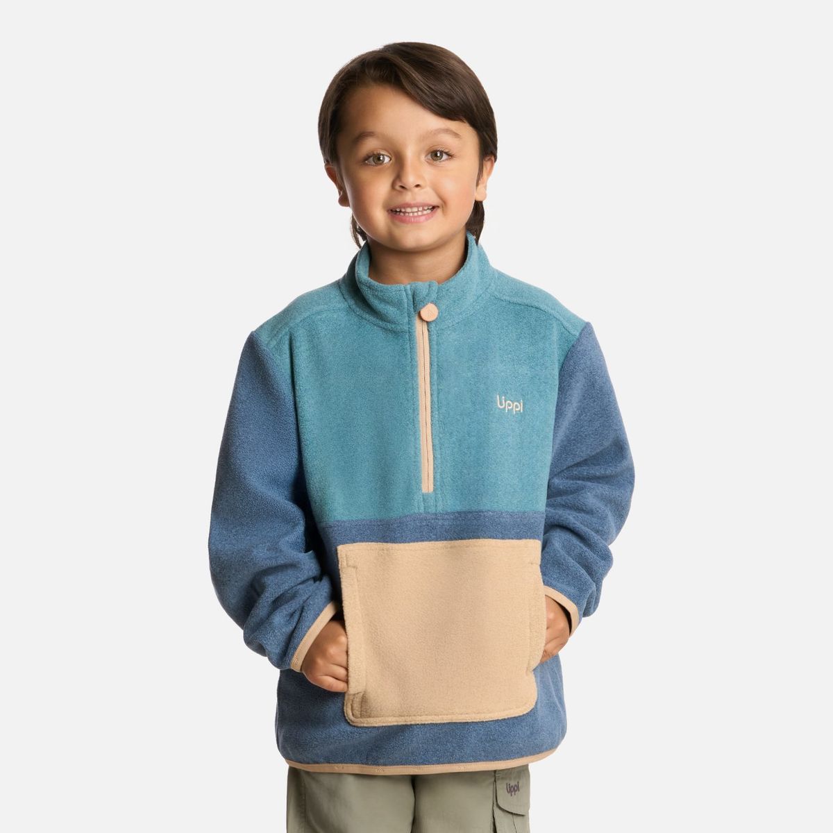 LIPPI - Polar Niño Forest 14 Zip Sweatshirt Azul Piedra Lippi