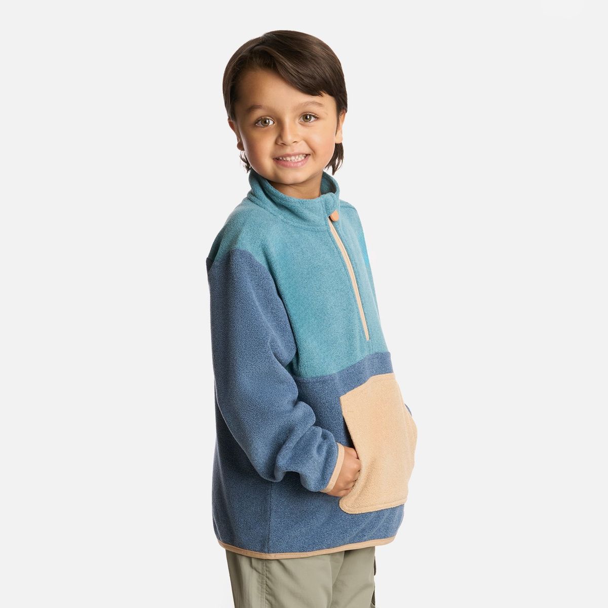 LIPPI - Polar Niño Forest 14 Zip Sweatshirt Azul Piedra Lippi