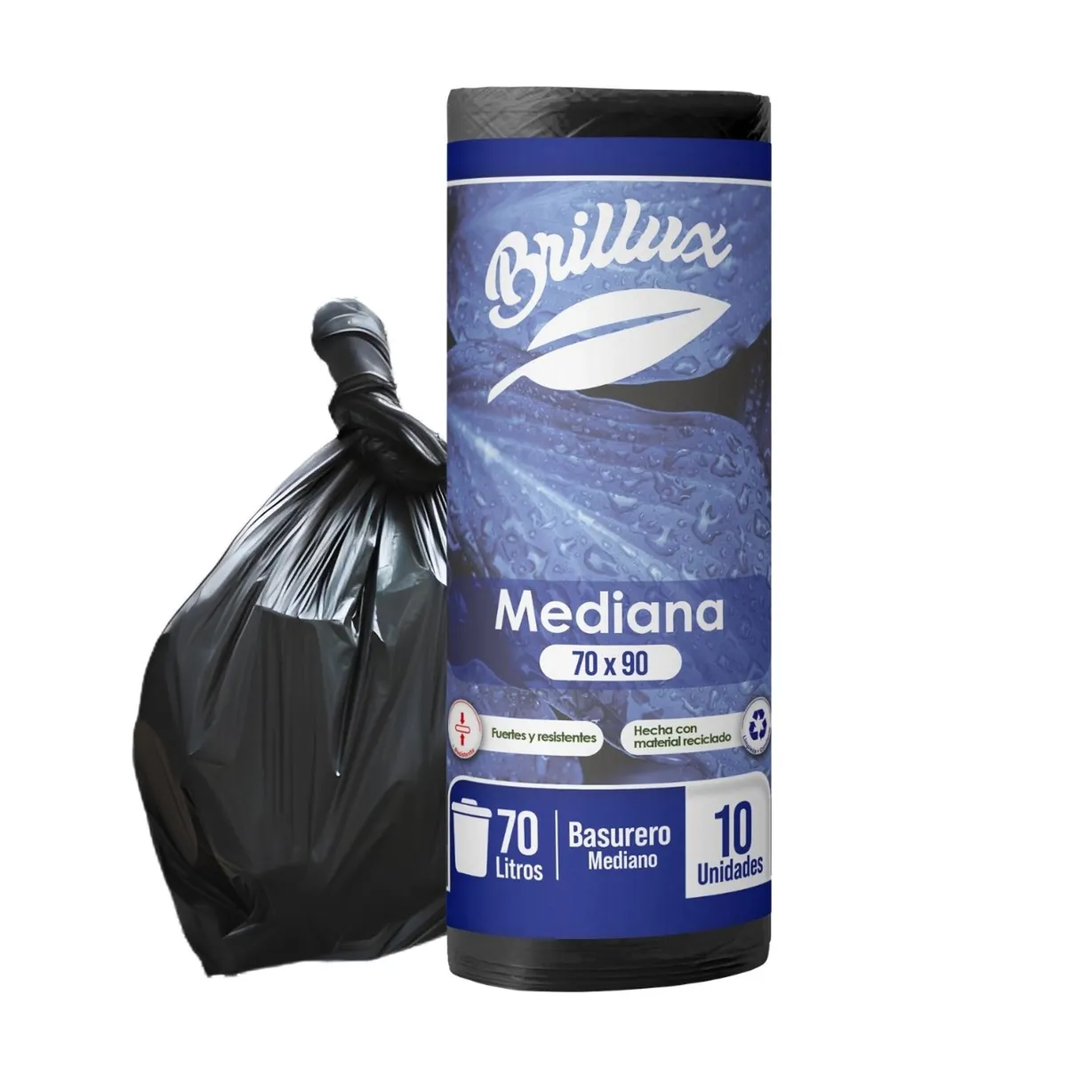 GENERICO - Bolsa de Basura Mediana 70x90 10 Unidades Gruesas Vitrauss - Negro