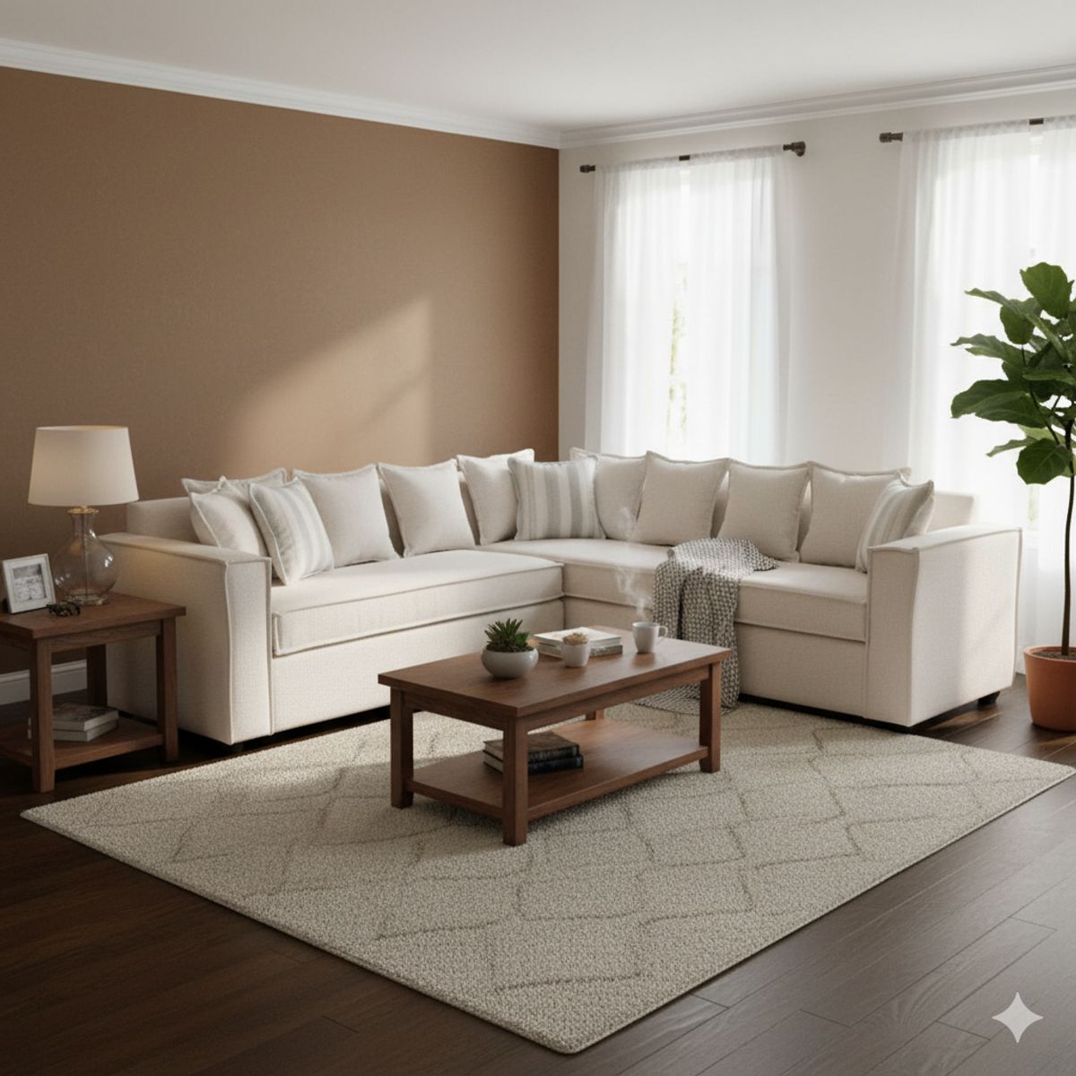 SITIAL HOME - Seccional Emilia Blanco crudo con tecnologia resortes full comfort Plus