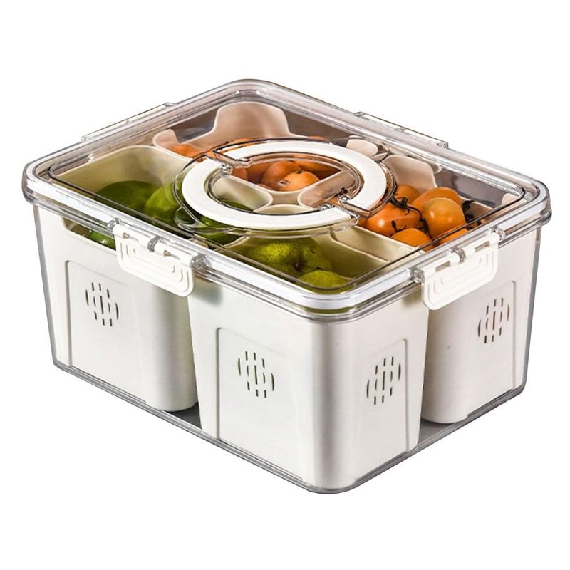 GENERICO - Bandeja Dividida Para Verduras Bandeja Organizador Alimentos