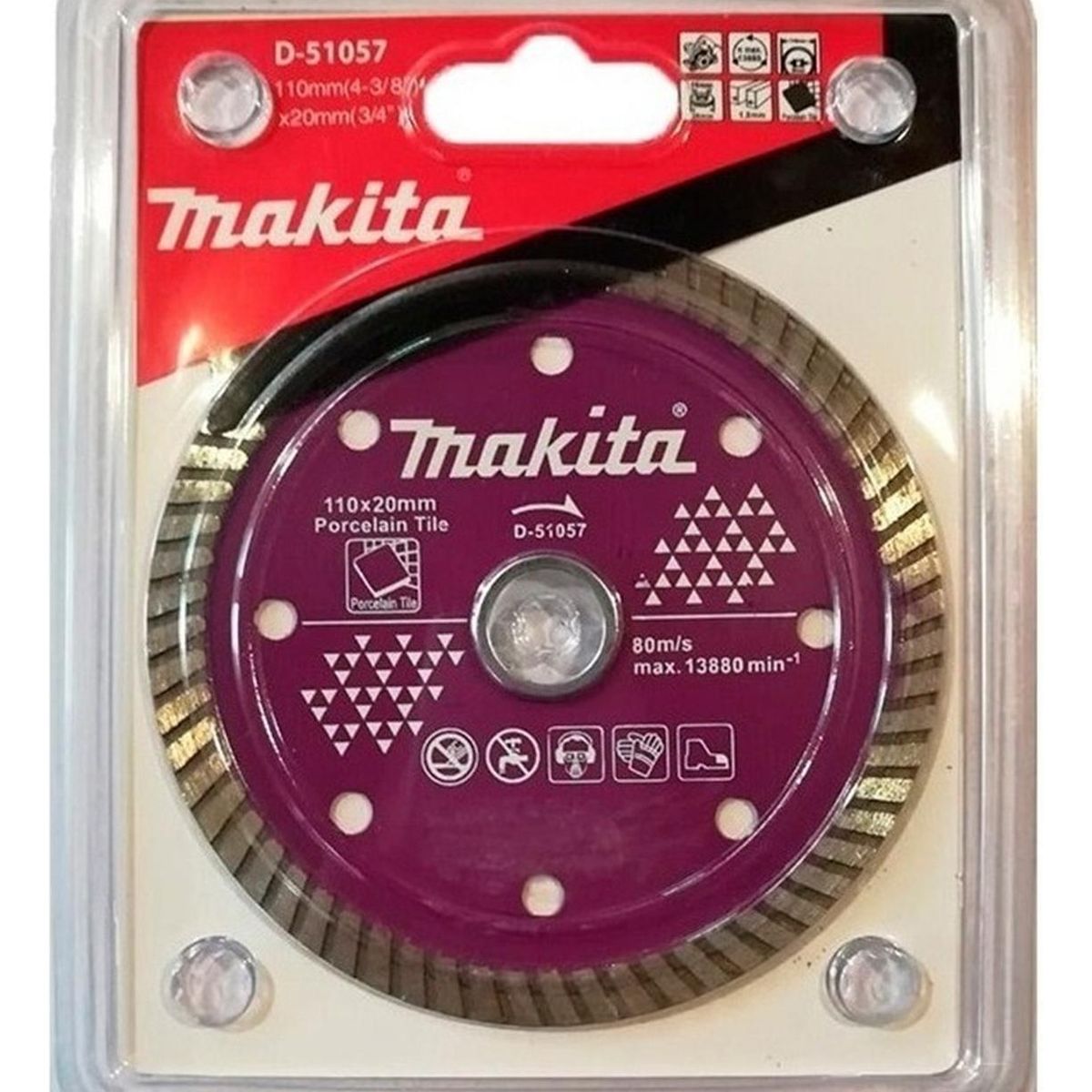 MAKITA - Disco Diamantado Porcelanato 110x20mm Turbo Makita D-51057
