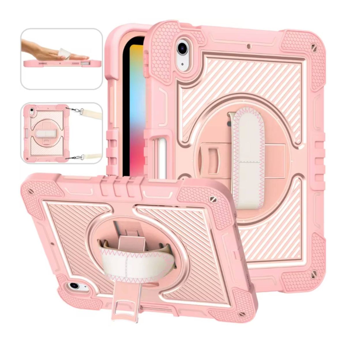 JOIGO - Funda Carcasa Reforzada Anti Golpe iPad 11th Gene A16 2025 Rosado