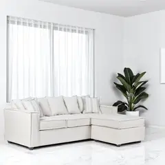SITIAL HOME - SECCIONAL LEHMANN BLANCO CRUDO CON RESORTES