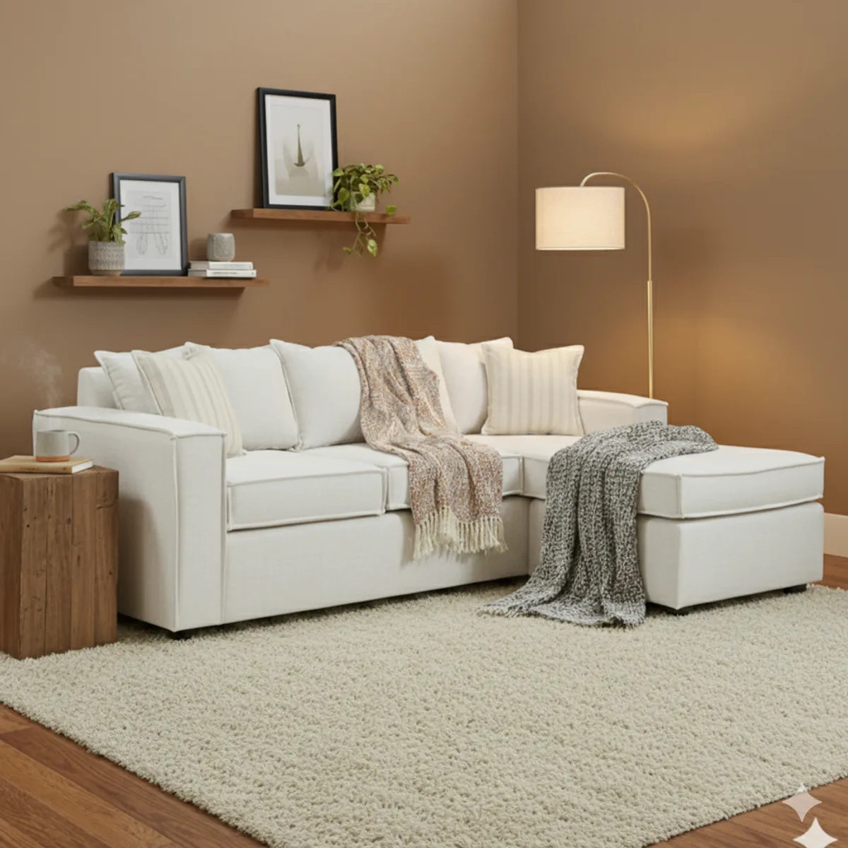 SITIAL HOME - Seccional Lehmann Blanco  con resortespocket  tecnologia full comfort plus