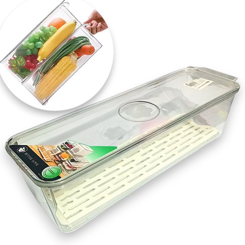 GENERICO - Caja Organizadora Refrigerador Con Tapa Contenedor Acrilico