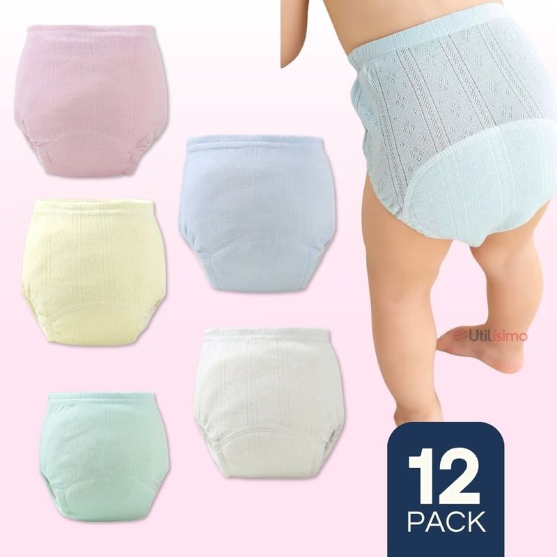 UTILISIMO - Pack 12 Calzón Pantys Niña Entrenamiento Algodón Cintura Elástica