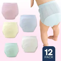 UTILISIMO - Pack 12 Calzón Pantys Niña Entrenamiento Algodón Cintura Elástica