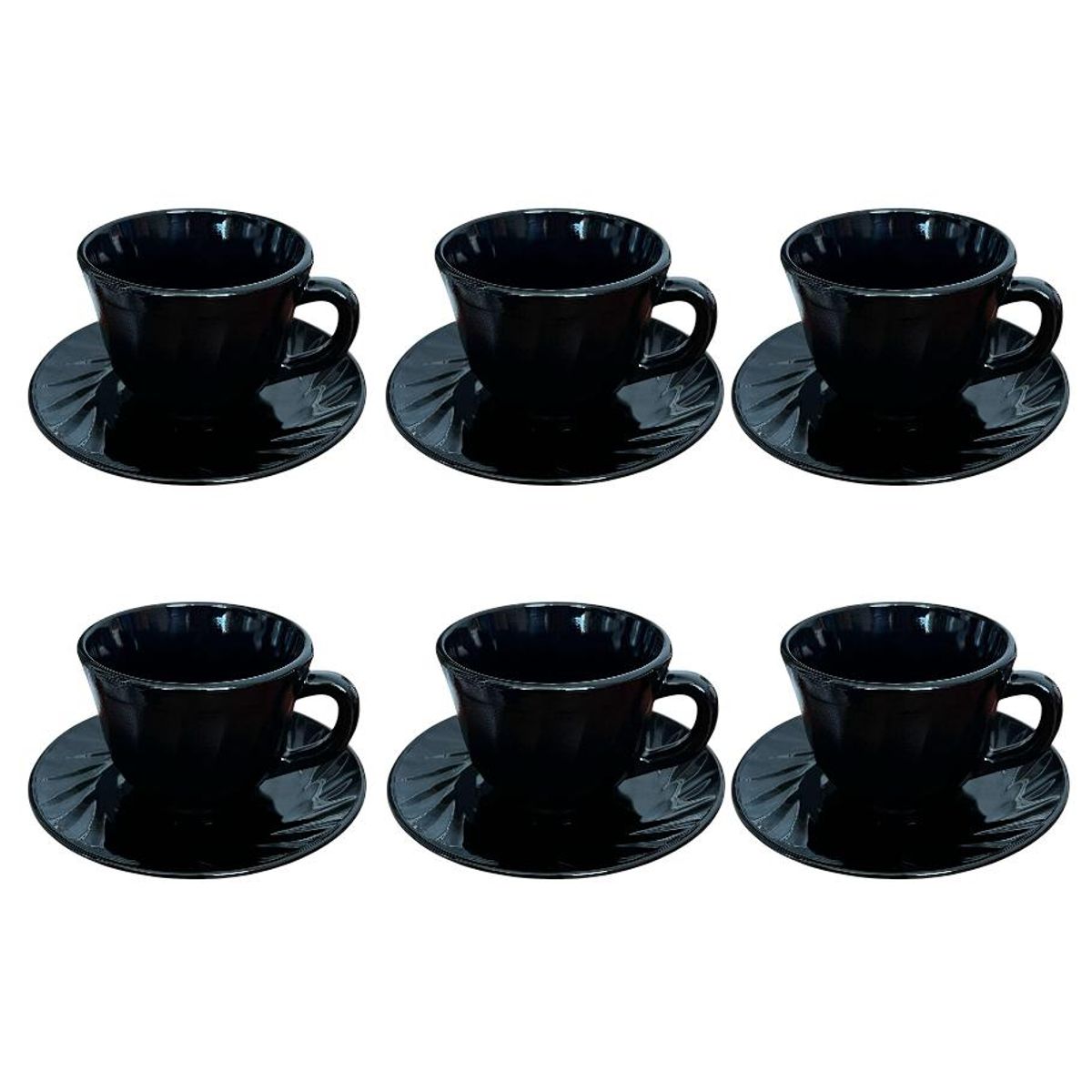 GENERICO - Pack De 6 Tazas Café Con Plato Juego 6 Tazas Set Elegante
