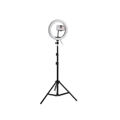 GENERICO - Aro de luz LED grande 31cm con trípode 21m TikTok estructura blanca