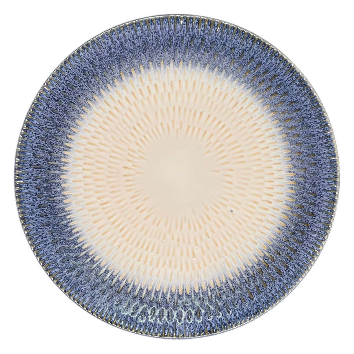 GENERICO - Pack 4 Plato Semi Plano Decorativo Redondo Bicolor