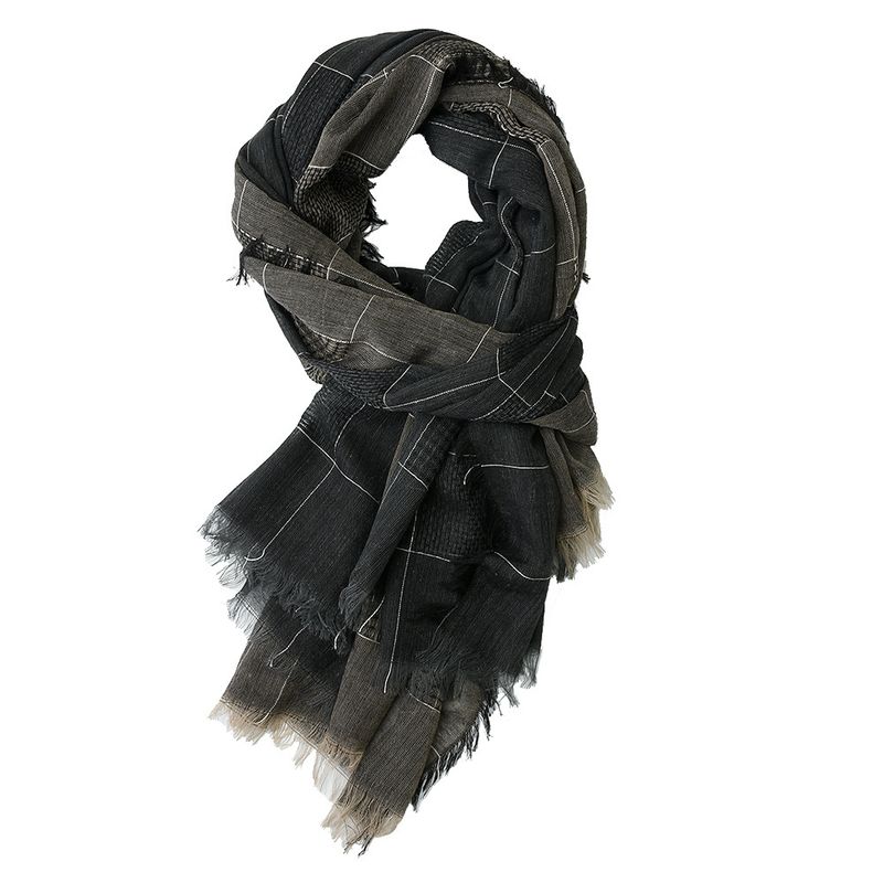 TIOZONEY - Bufanda de cuadros patchwork bicolor de invierno
