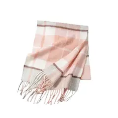 TIOZONEY - Bufanda de lana a cuadros