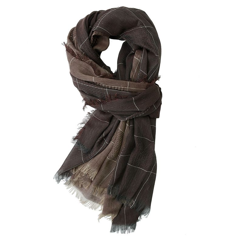 TIOZONEY - Bufanda de cuadros patchwork bicolor de invierno