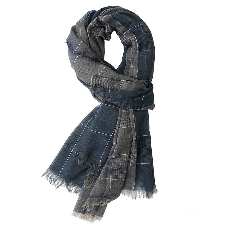 TIOZONEY - Bufanda de cuadros patchwork bicolor de invierno