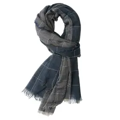 TIOZONEY - Bufanda de cuadros patchwork bicolor de invierno
