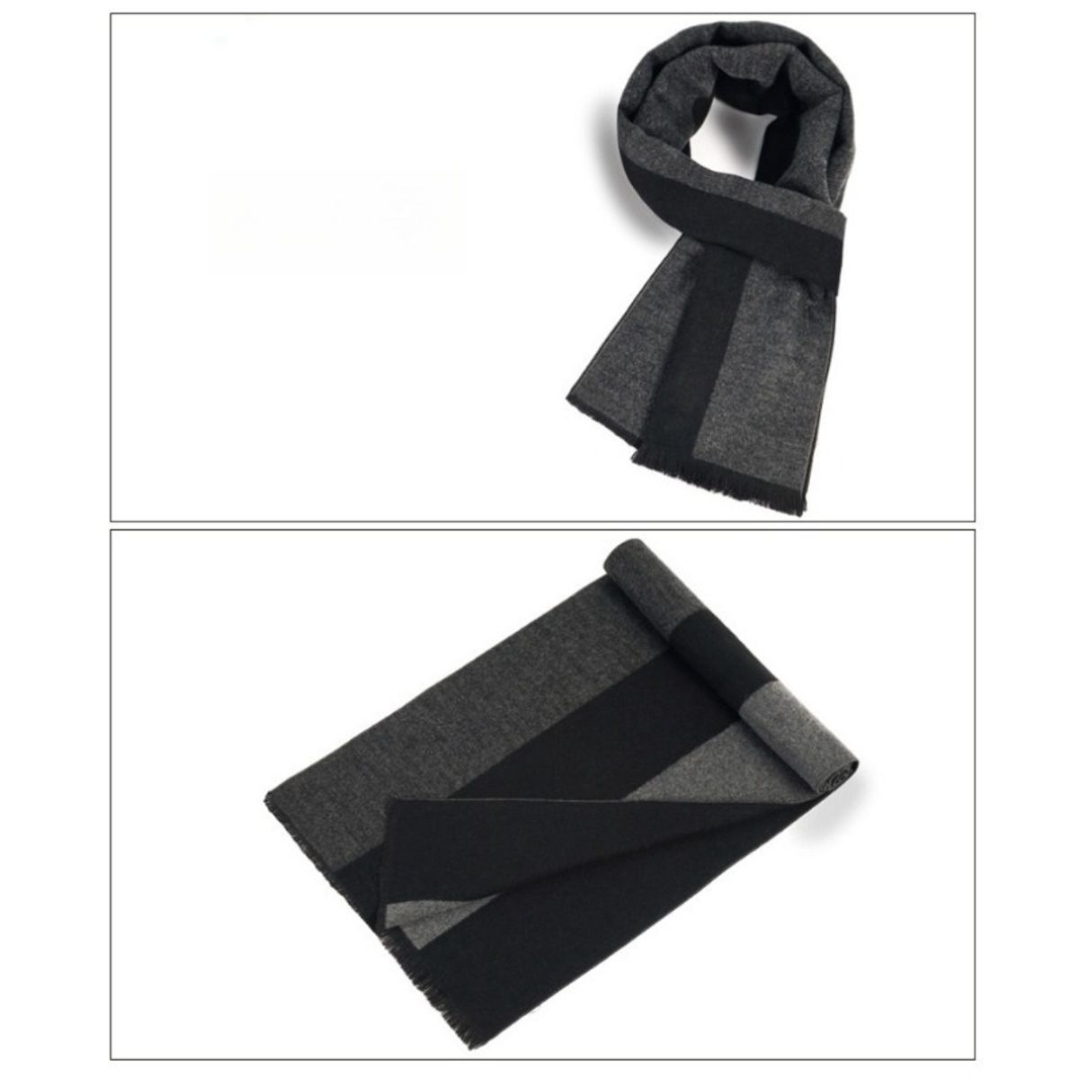TIOZONEY - Bufanda de cuadros en bloques de color para hombre
