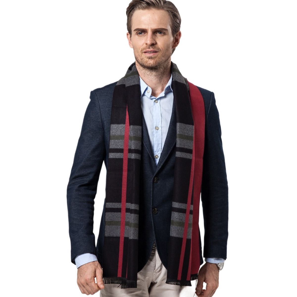 TIOZONEY - Cálida bufanda de cachemira sintética para hombre