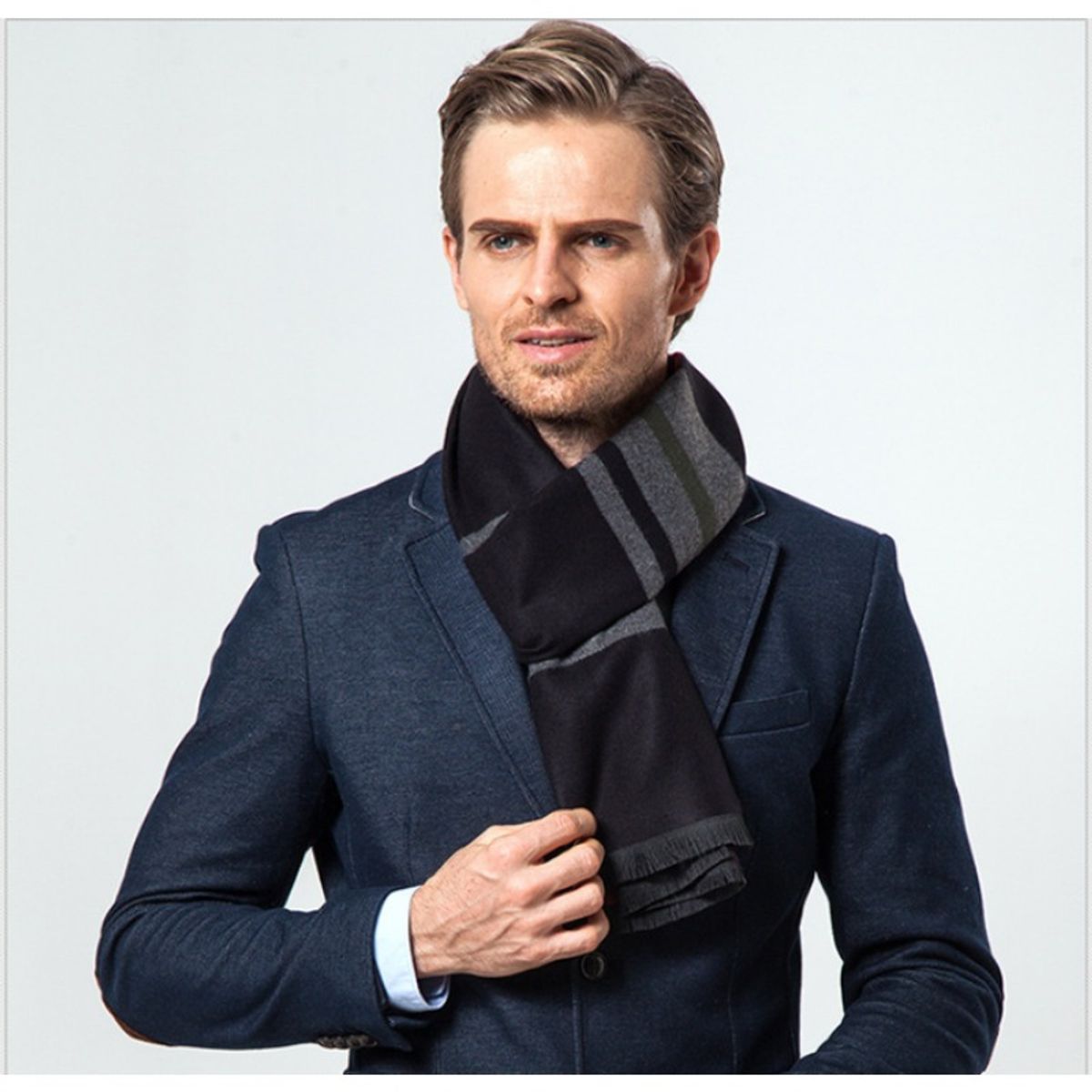 TIOZONEY - Cálida bufanda de cachemira sintética para hombre