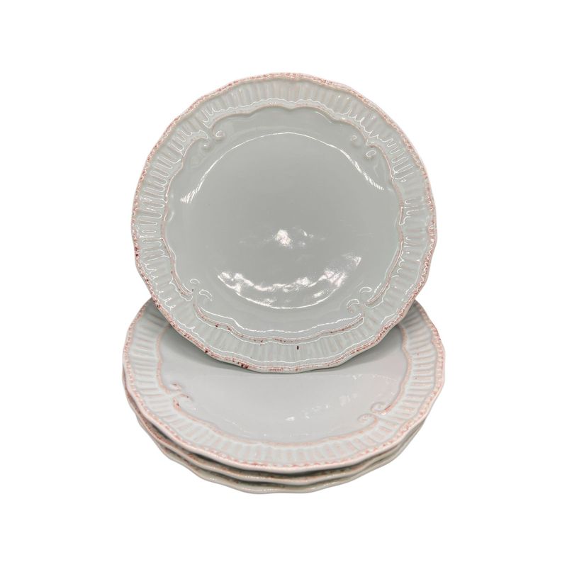 GENERICO - Pack 4 Plato Semi Plano Decorativo Redondo Claro 22cm