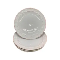 GENERICO - Pack 4 Plato Semi Plano Decorativo Redondo Claro 22cm