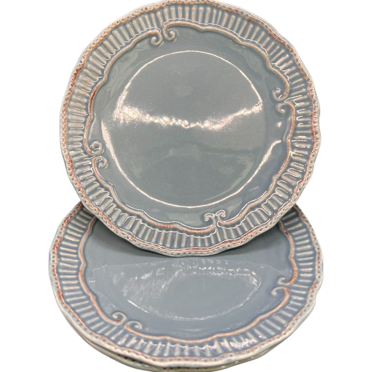 GENERICO - Pack 4 Plato Semi Plano Decorativo Redondo Claro 22cm