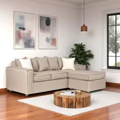 SITIAL HOME - Seccional Lehmann beige multilado con resortes full comfort plus