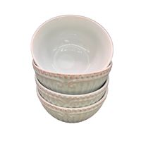 Pack 4 Plato Semi Hondo Decorativo Redondo Borde 15cm