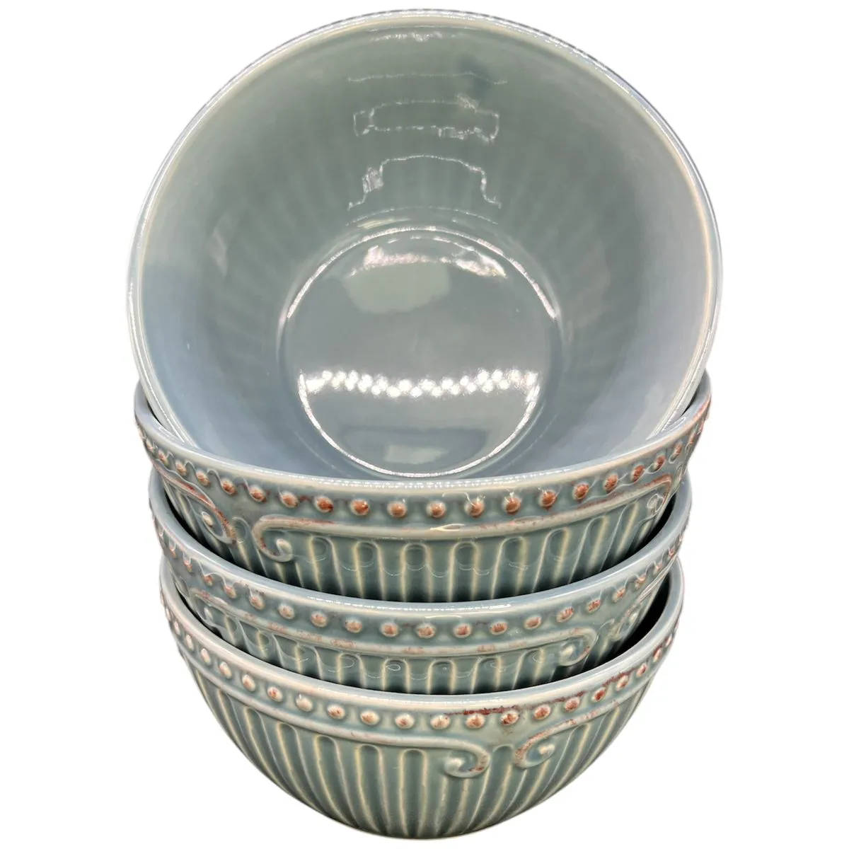 GENERICO - Pack 4 Plato Semi Hondo Decorativo Redondo Borde 15cm