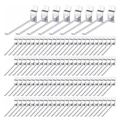 GENERICO - Pack 100 Ganchos Panel Ranurado