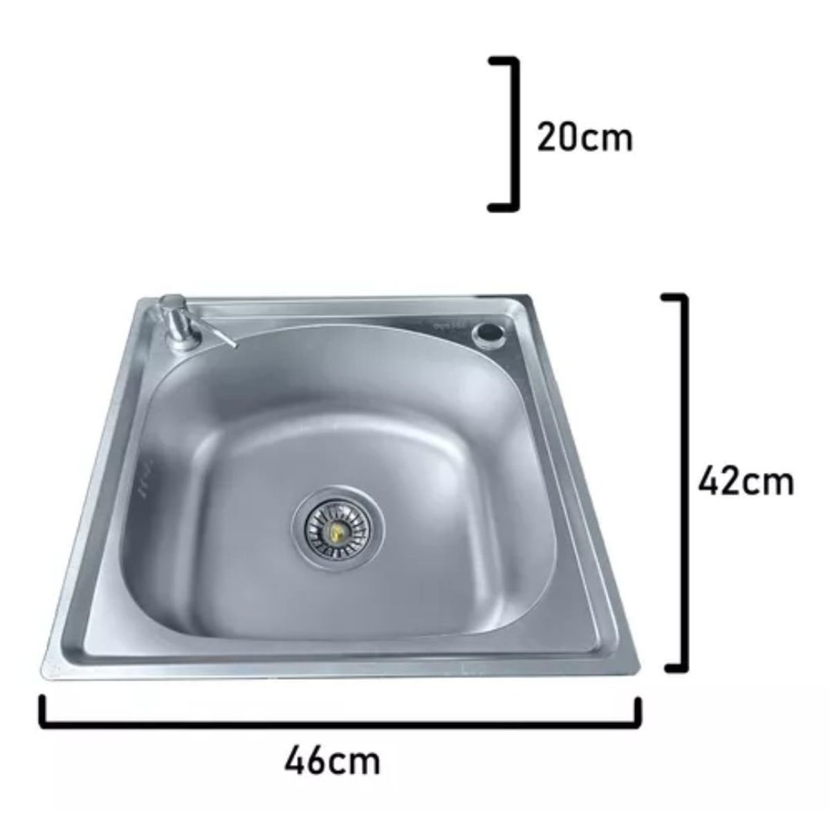 HOMEBRANDT - Lavaplatos Clasico 46x42 Sobrepuesto Acero Inoxidable Plateado