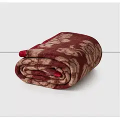 ILLUSIONS - Frazada Eco Jacquard Cannon (Apto 1 Pl Y 1.5) FLORAL BURDEO