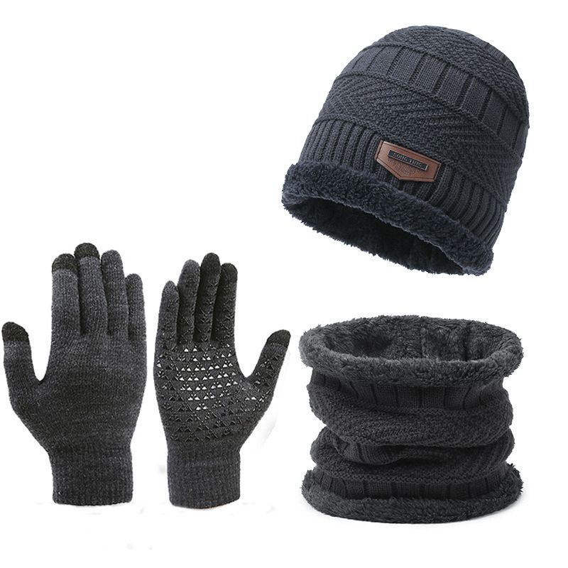TIOZONEY - Gorro de lana Bufanda Guantes 3 Pcs Set