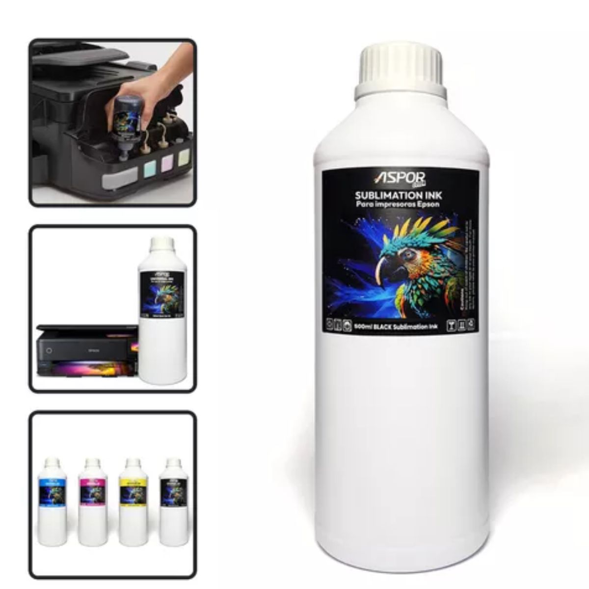 GENERICO - Tinta Para Sublimación 1000ml Color Universal Premium Negro