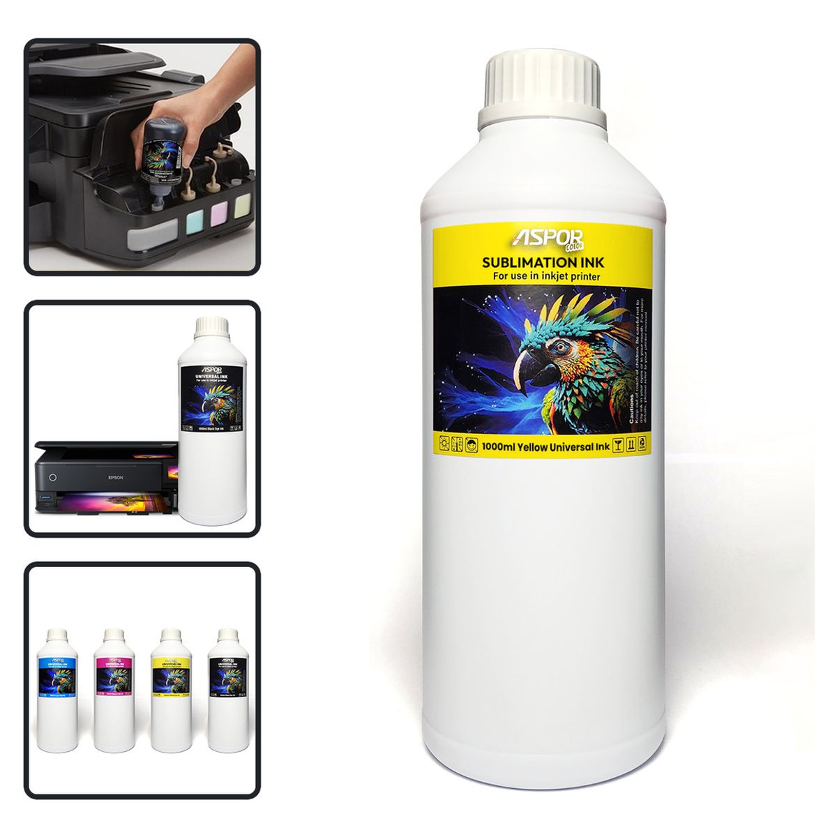 GENERICO - Tinta Para Sublimacion 1000ml Color Universal Premium Amarillo