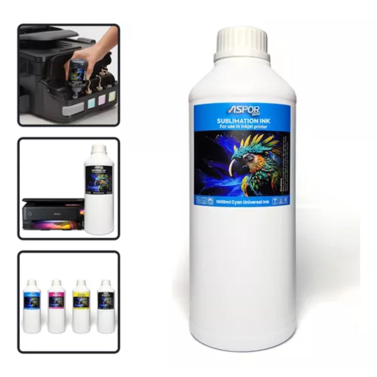 GENERICO - Tinta Para Sublimación 1000ml Color Universal Premium Cyan