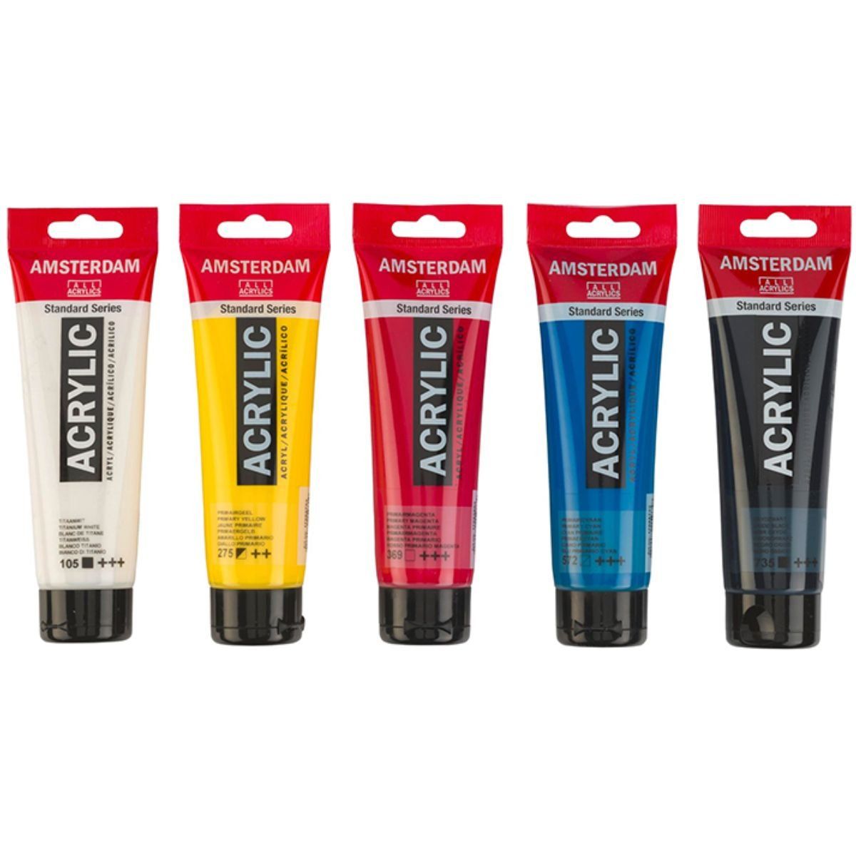 AMSTERDAM - Acrílico Amsterdam Pack 5 Colores 120ml Primarios