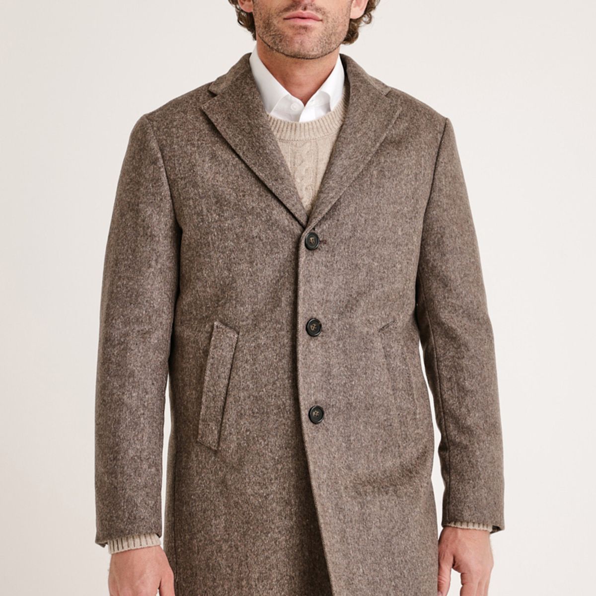 TRIAL - Abrigo hombre formal italiano café