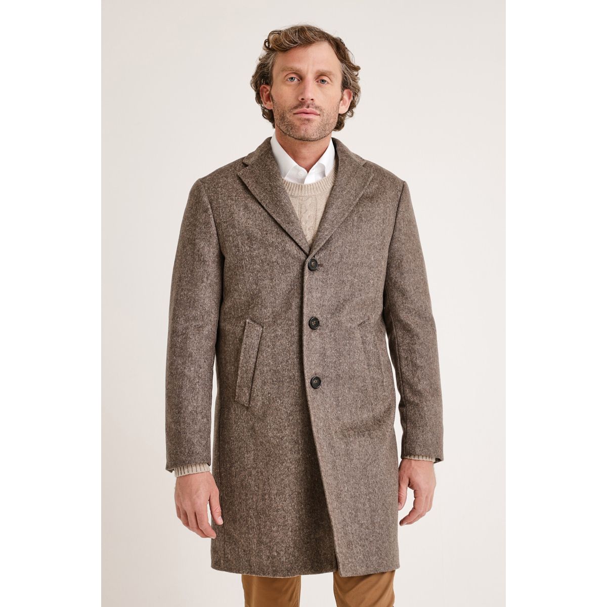 TRIAL - Abrigo hombre formal italiano café