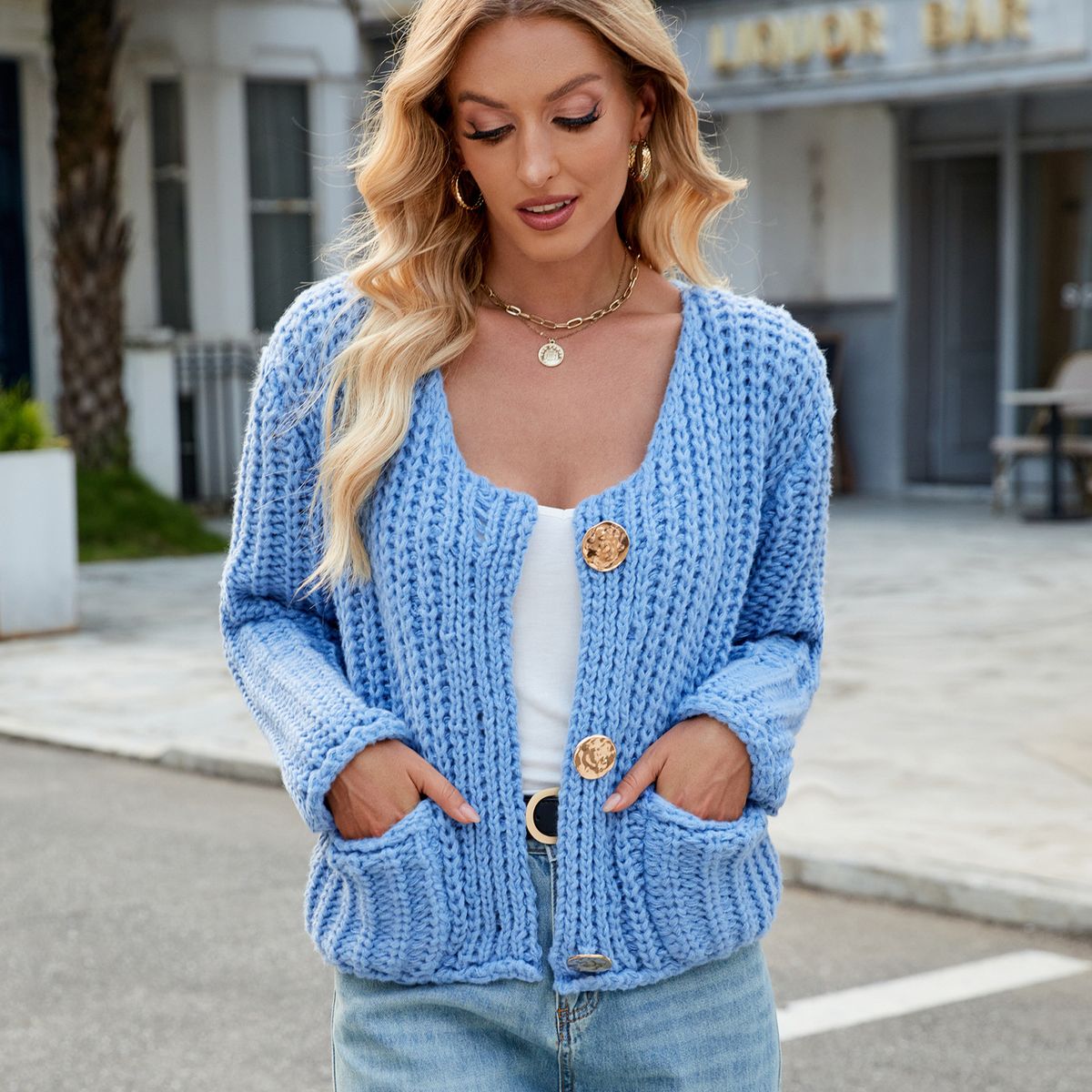 TIOZONEY - Cárdigan de otoño para mujer